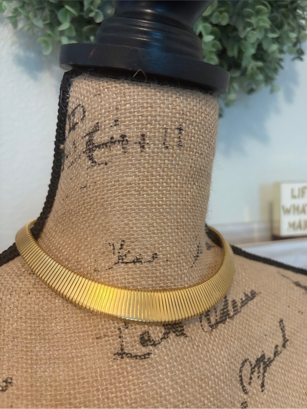 Monet Gold Ribbed Collar Necklace